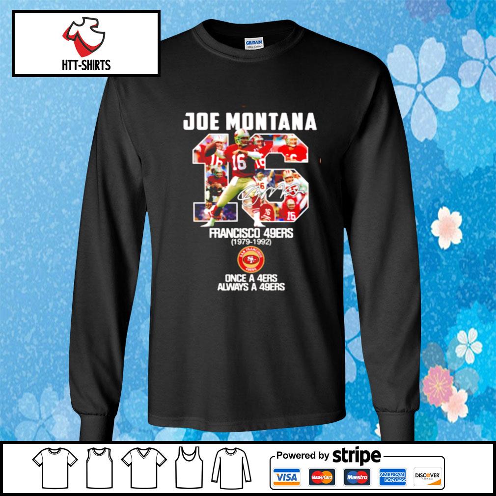 Joe Montana San Francisco 49ers 1979 1992 Thank For The Memories T Shirt