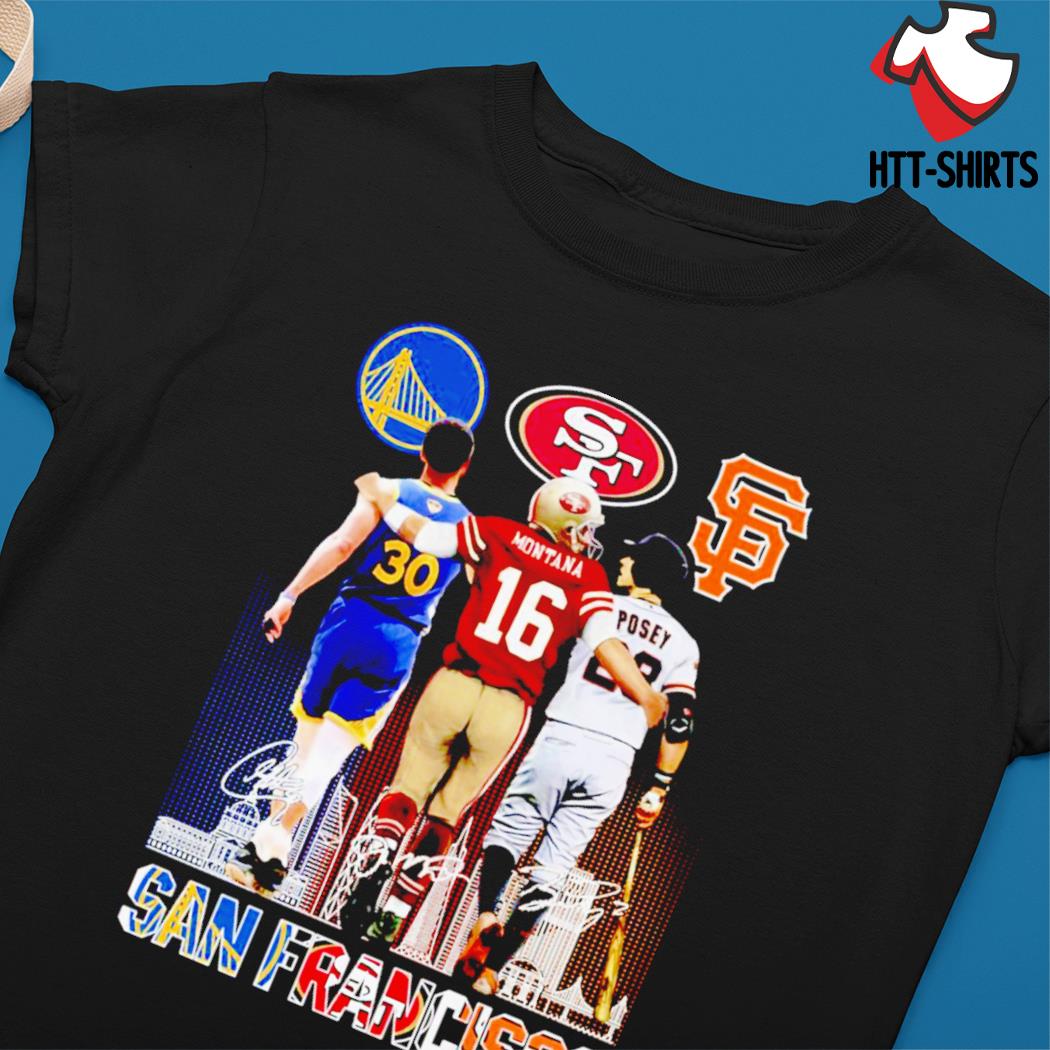 San Francisco Joe Montana And Stephen Curry Greatest Of All Time Signatures  Shirt