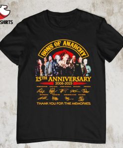 Sons of anarchy 15th anniversary 2008-2023 thank you for the memories signatures shirt
