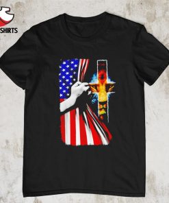 Jesus lion American flag christian cross patriotic shirt