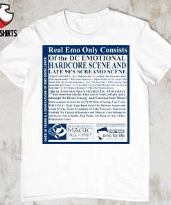 Vibes montgomery real emo only consists of the dc emotional hardcore scene shirt