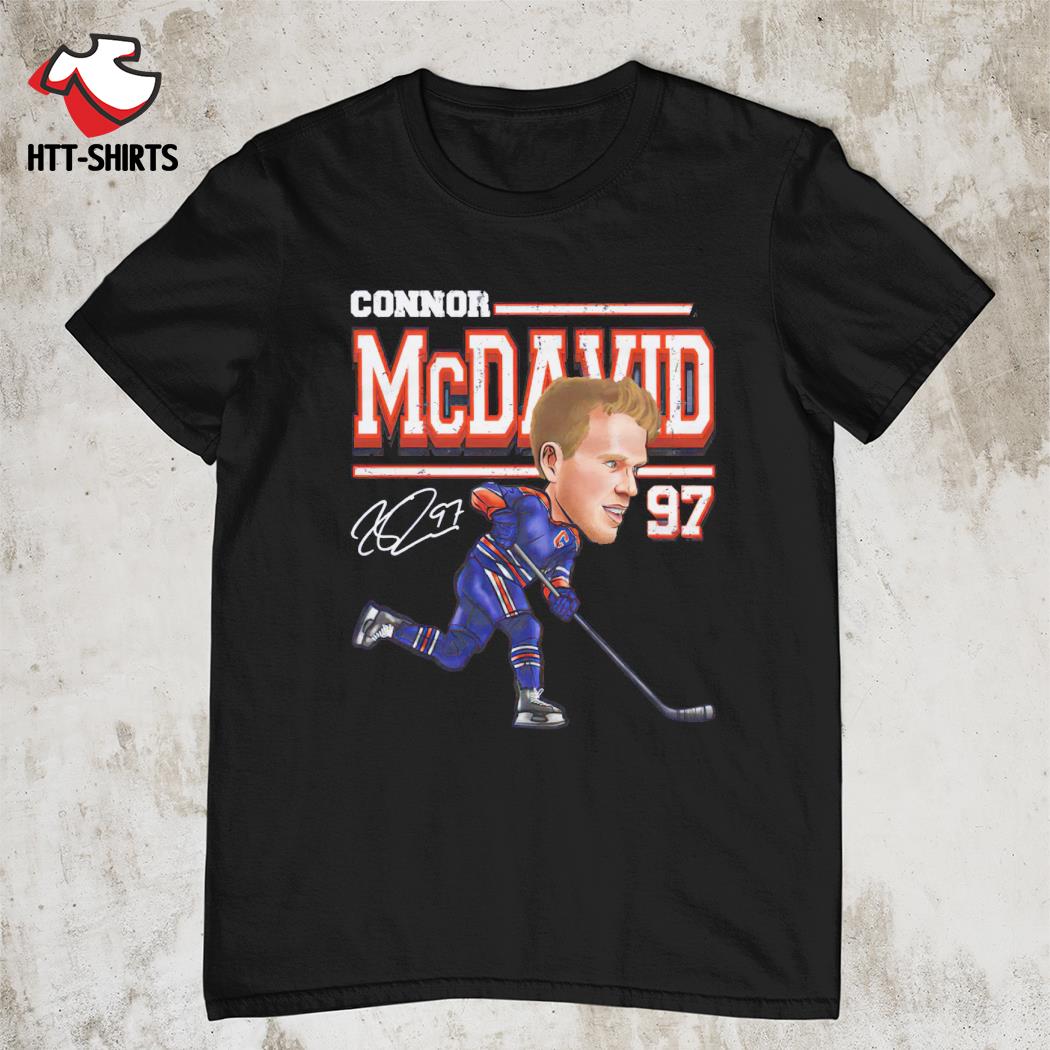 Connor McDavid Edmonton Oilers Cartoon signature shirt