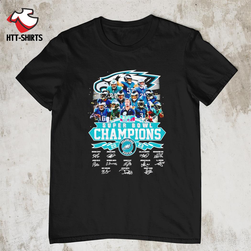Philadelphia Eagles 2023 Super Bowl Champions signatures shirt