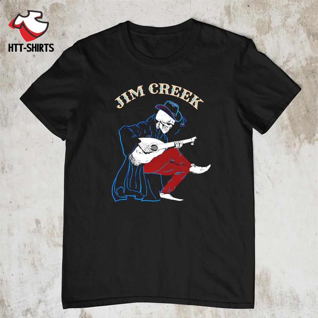 Official jim Creek skeleton play guitar shirt