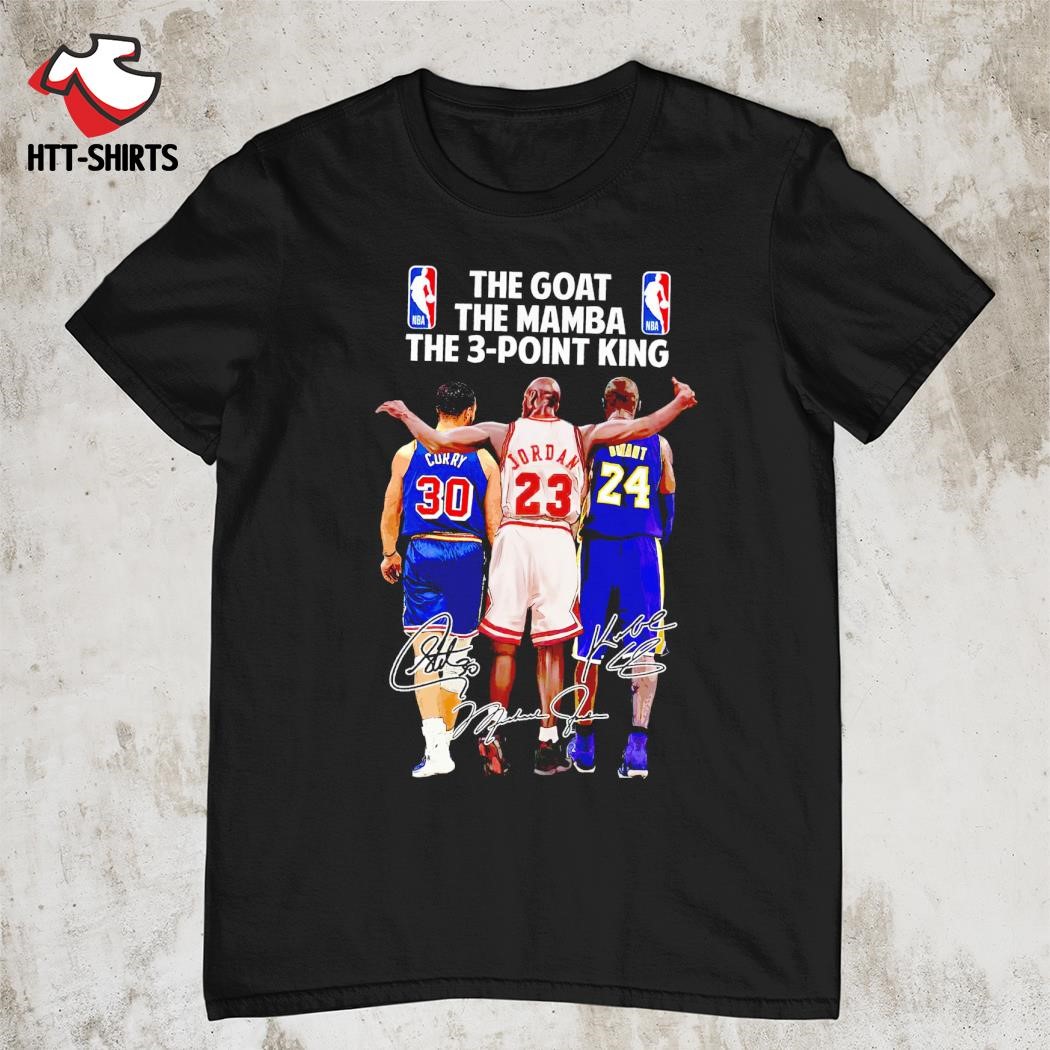 Top micheal Jordan Kobe Bryant Stephen Curry the goat the mamba the 3-point king signatures shirt