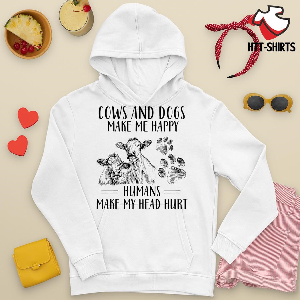 Coffee and cow make me happy humans make my head hurt Shirt, Hoodie,  Sweatshirt - FridayStuff