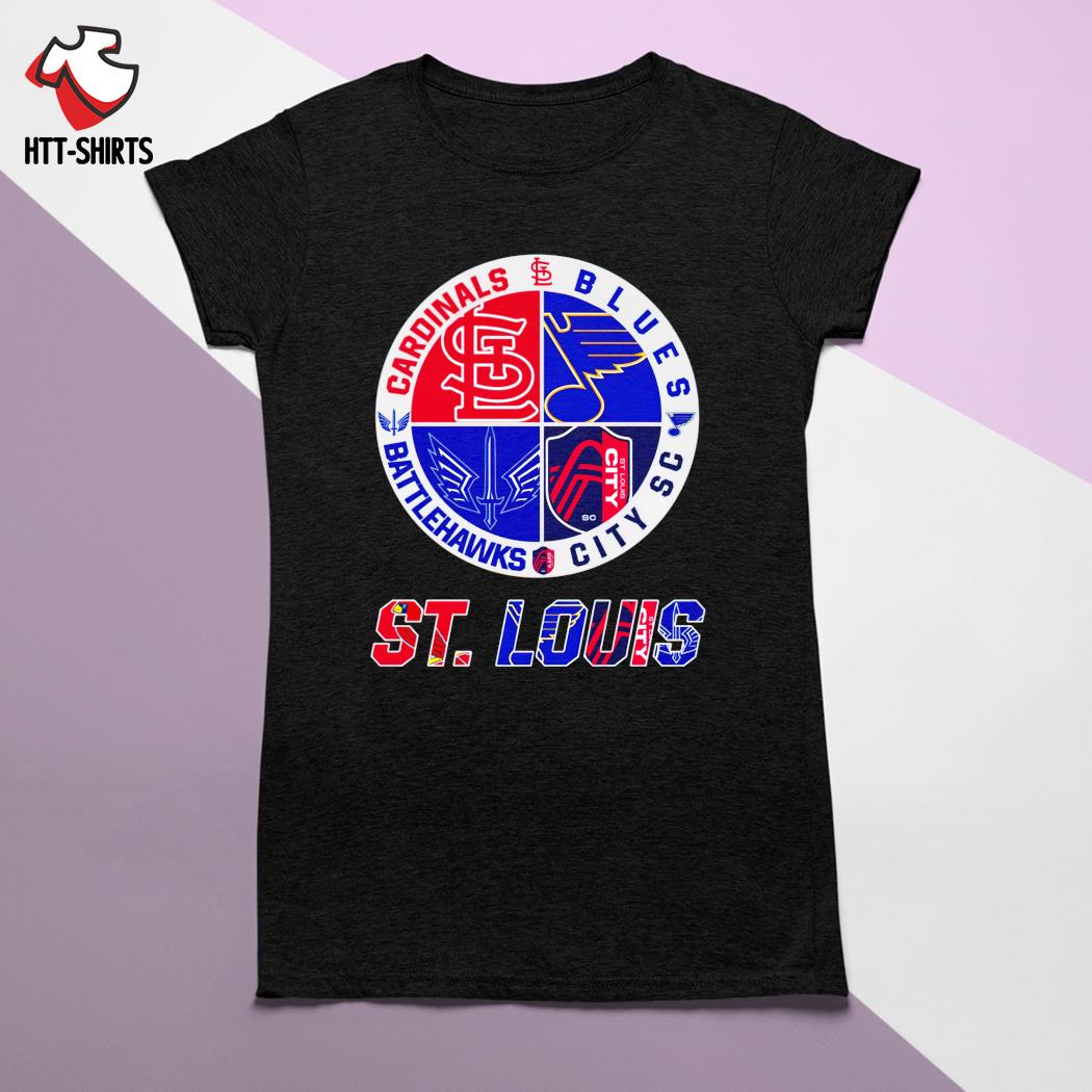 Official St louis city sc st louis cardinals st louis blues logo T-shirt,  hoodie, sweater, long sleeve and tank top