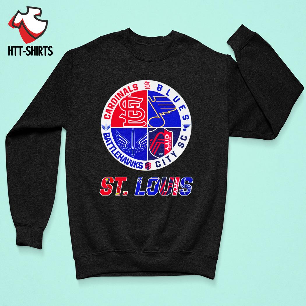 St Louis Battlehawks St Louis Cardinals St Louis Blues St Louis City SC  logo shirt, hoodie, sweater, long sleeve and tank top