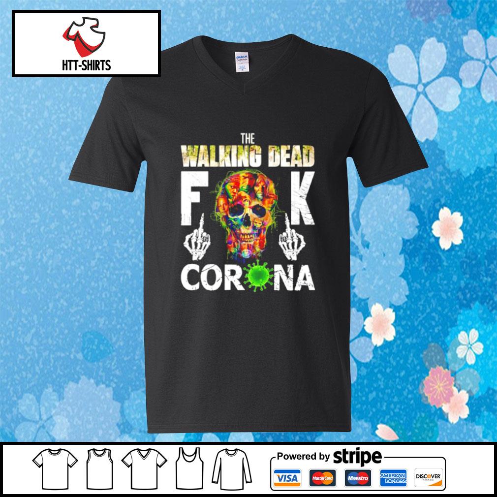 The Walking Dead fuck Corona skull shirt, hoodie, sweater, long sleeve and tank picture